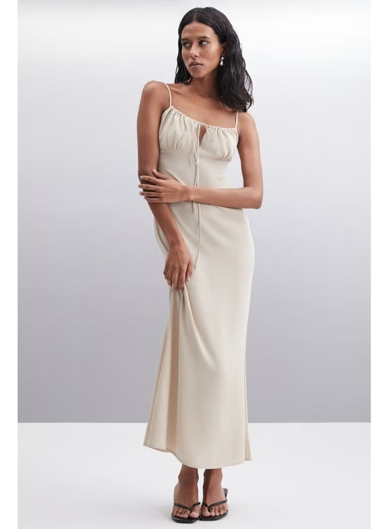 GRIMELANGE Ribbed Tie-Front Dress - Image 2